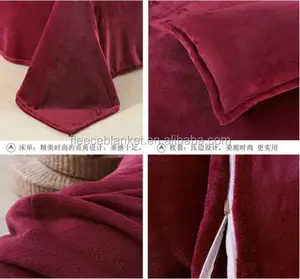 Red Comforter Custom Modern King Bed Bedding King Comforter Set Luxury Solid Flannel Fleece QUILTED Blanket