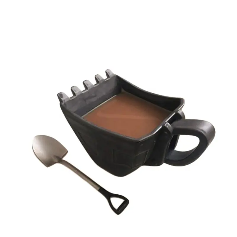 Custom design excavator yellow bucket coffee mug for gift promotion