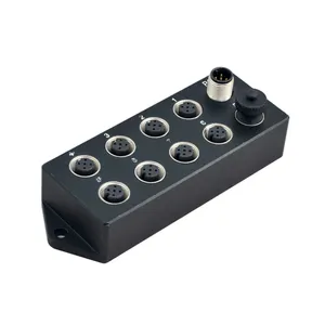 Caja de empalme conector 6 puertos m12 terminación ip67 distribución