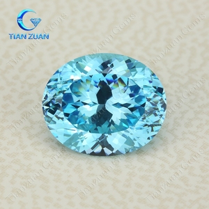 AAAAAA+ Quality Aquamarine Cz Stone Oval Shape Gemstone for DIY Jewelry Design Making - Product Image 3