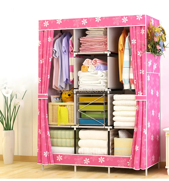 Современный портативный Тканевый шкаф из железа и пластика, складной шкаф для хранения для детей и дома, мебель для спальни