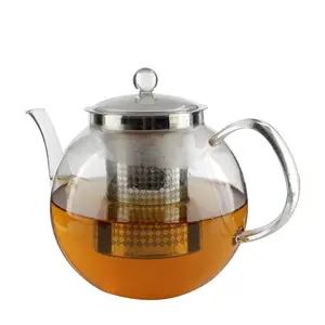 Top Seller 1500ml Clear Kettle <strong>Tea</strong> Cup Set High Borosilicate Teapot Glass <strong>Tea</strong> <strong>Pot</strong> With Stainless Steel <strong>Infuser</strong> Strainer Filter - Product Image 1
