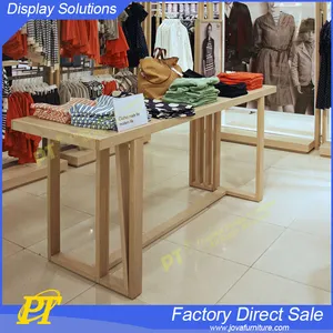 wooden cloth shop counter table design ,garment shop equipment guangzhou