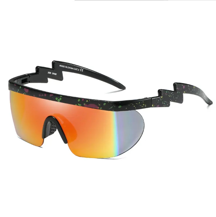 Benutzer definierte Sonnenbrille orange Fahrrad Sonnenbrille Gummi Nasen polster hochwertige Brille neue Produkte 2019 in den USA
