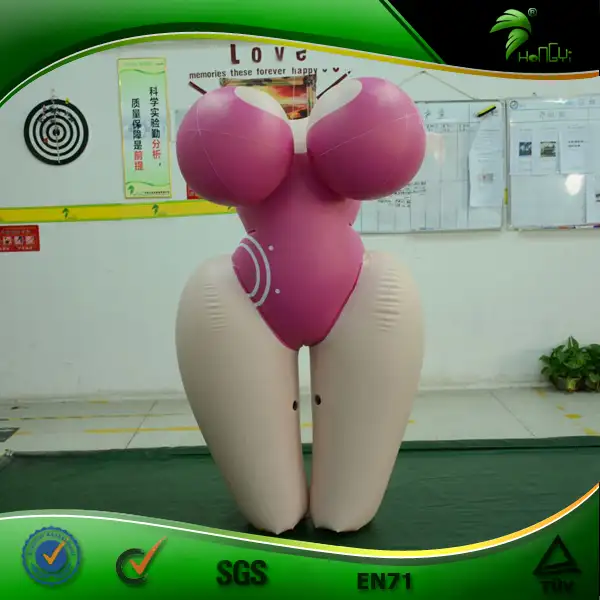 Hongyi New Pink Big Inflatable Boobs Sexy Girl Suit PVC Inflatable Costume