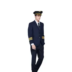 Neueste Hübscher Flugzeug kommandant/Kapitän Airline pilot Uniform Angepasst logo