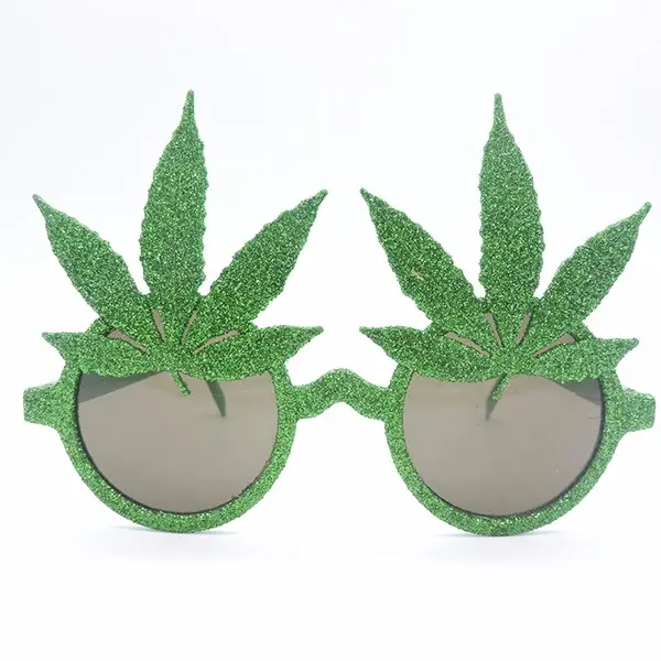 Jamaican Rasta Ganja очки Косплей Вечеринка Зеленый лист в форме вечеринки солнцезащитные очки с луком LP0015