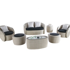 Muebles de mimbre populares, sofá de esquina de mimbre para jardín - Product Image 1