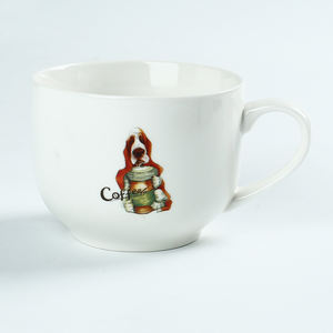 Tazón de sopa de cerámica en relieve barato grande de 18OZ de venta directa de fábrica con tapa y mango de plástico - Product Image 4