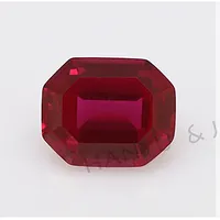 Emerald Cut Dark Red Ruby Industrial Synthetic Ruby Stone Price Per Carat Gemstone