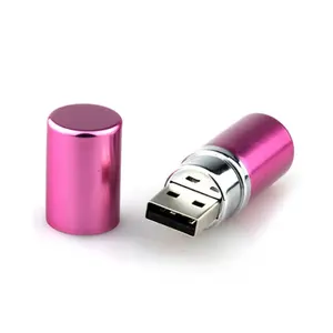 Barras de labios de Metal USB, unidad Flash USB con logotipo personalizado, 1gb, 32gb, regalos de promoción, novedad