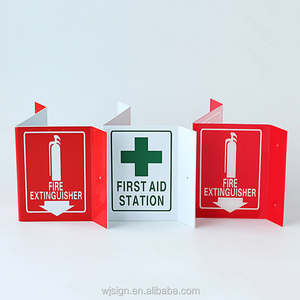 Sinal extintor de incêndio luminoso personalizado, sinal de extintor de incêndio em pvc montado de 3 vias - Product Image 1
