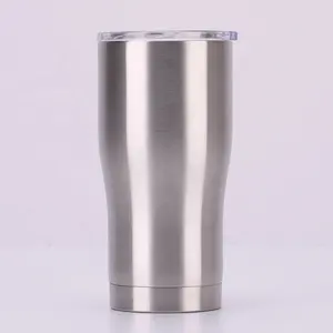 30oz paslanmaz eğrisi tumbler çift duvar termos kayar kapak düzenli araç kahve fincanı paslanmaz modern eğri tumbler