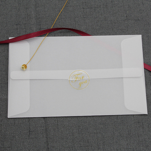 Phong Bì Giấy Trong Suốt Bán Đục Logo Lá Vàng Thủ Công - Product Image 3