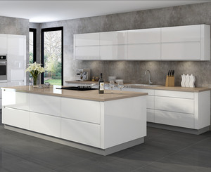 Meubles <span class=keywords><strong>de</strong></span> <span class=keywords><strong>cuisine</strong></span> sur mesure en panneaux <span class=keywords><strong>de</strong></span> particules blancs <span class=keywords><strong>de</strong></span> 16 mm, finition laquée blanche - Product Image 6