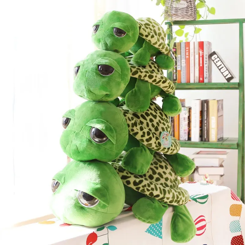 Креативная мягкая плюшевая кукла в виде зеленой черепахи в виде мультяшного животного на холодильник с магнитом