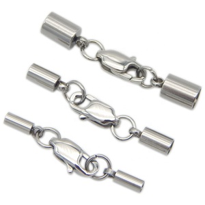 Sini đồ trang sức Bán buôn giá rẻ 1.5mm 1.8mm 2.5mm 316L thép không gỉ tôm hùm <span class=keywords><strong>Clasp</strong></span> với đuôi Extender chuỗi kết thúc mũ - Product Image 4