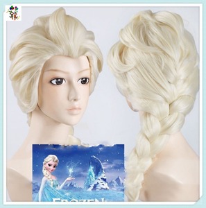 Peluca sintética trenzada de Elsa para fiesta, vestido de lujo, Cosplay, HPC-1948 - Product Image 4