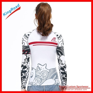 Pro Sublimación Tela Lycra Desgaste de la Aptitud de Compresión de Manga Larga Running Camisetas Para Las Mujeres - Product Image 5