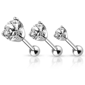 Hot Sell Surgical Steel Tragus Ear Studs With AAA Zircon