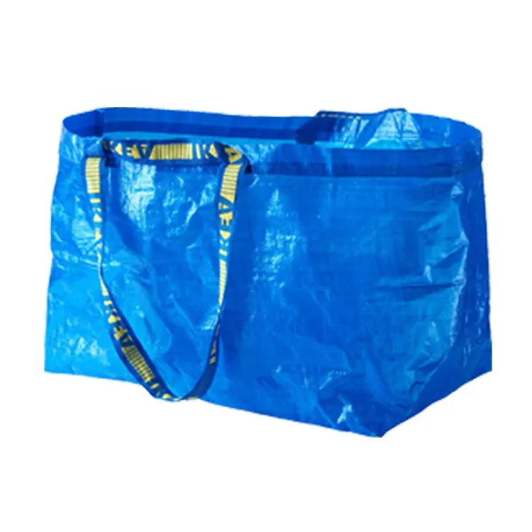 Bolsas de almacenamiento de lona laminada tejida PP reutilizable grande Frakta azul