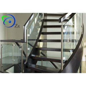 Balustrade en verre pour <span class=keywords><strong>escalier</strong></span> incurvé sur mesure/poteau en acier inoxydable avec pince à verre/rampe en verre en spirale <span class=keywords><strong>escalier</strong></span> - Product Image 3
