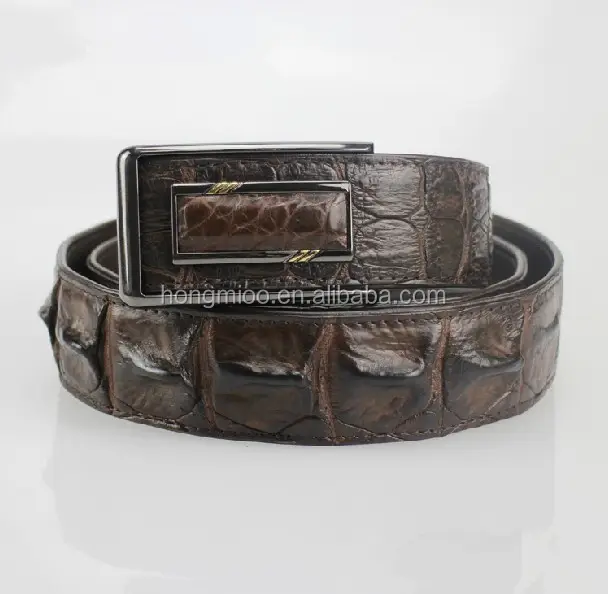 Ceinture en cuir de crocodile pour hommes, accessoire de luxe pour la peau d'alligator, de haute qualité, des os principaux de la peau, issu de thaïlande