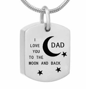 <span class=keywords><strong>Te</strong></span> amo a la luna urna collar plaza para cenizas recuerdo Memorial cremación joyería colgante - Product Image 1