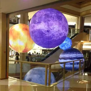 Огромное воздушное Надувное небо, плавающая луна, размер может быть настроен, плавающая луна, свет, светодиодный планетарный шар