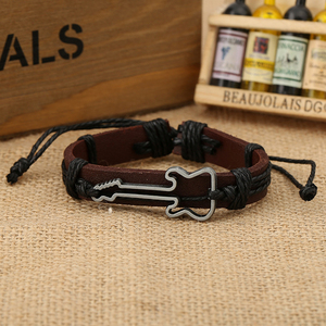 <span class=keywords><strong>Guitare</strong></span> en alliage en forme <span class=keywords><strong>de</strong></span> <span class=keywords><strong>bracelet</strong></span> <span class=keywords><strong>de</strong></span> <span class=keywords><strong>corde</strong></span> tressée <span class=keywords><strong>de</strong></span> mode en gros <span class=keywords><strong>bracelet</strong></span> en cuir en vrac - Product Image 3