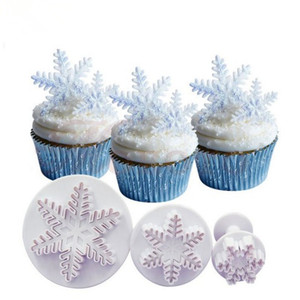 HY Snowflake-cortadores de galletas para decoración, molde de estampado Fondant, cortador de pasteles