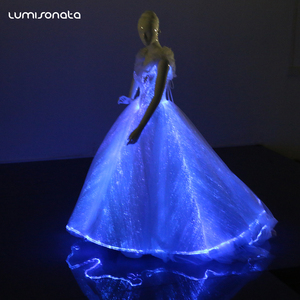 Vestido de novia de lujo con luz LED, fibra óptica, Formal - Product Image 2