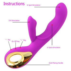 Mainan seks tongkat pemijat isi ulang Usb silikon 10 kecepatan Vibrator peluru ganda - Product Image 6