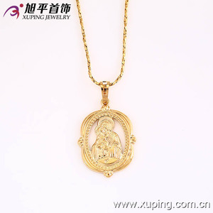 31889 Xuping 18K doré collier religeux en forme particulier avec la Sainte Vierge Marie et petit Jésus pour femme - Product Image 4