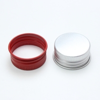 Bouchon à vis de bouteille en aluminium argent avec joint en PE, 20mm 22mm 28mm 10 pièces