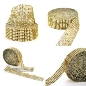 Ruban d'habillage en maille bling à effet strass argenté <span class=keywords><strong>Diamante</strong></span> 24 rangées de bandes décoratives en plastique - Product Image 4