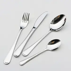 B300 # 古典设计欧式不锈钢餐具镜面抛光晚餐勺子叉子茶勺餐刀