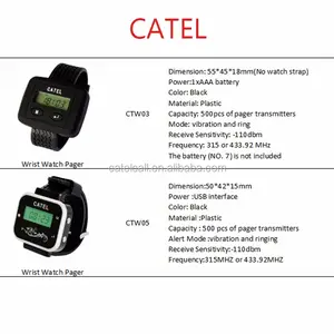 CTW05 CATEL jam tangan pager nirkabel/Wireless Sistem Memanggil Guest