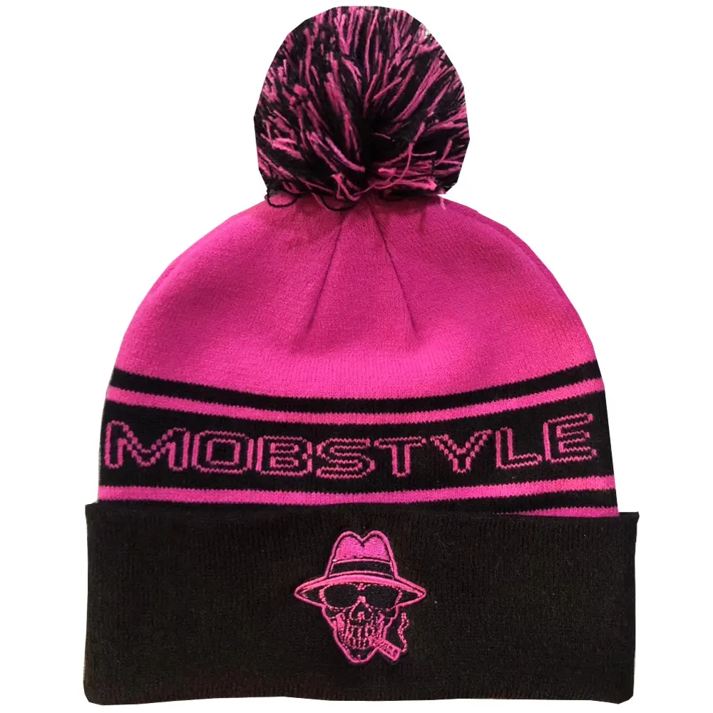 Prezzo di fabbrica Logo privato personalizzato piccolo berretto con pompon in maglia promozionale MOQ