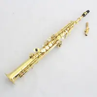 Đồng Chuyên Nghiệp Vàng Cơ Thể Sơn Mài Sinh Viên Thẳng B Phẳng Cong Mounthpiece Soprano Saxophone