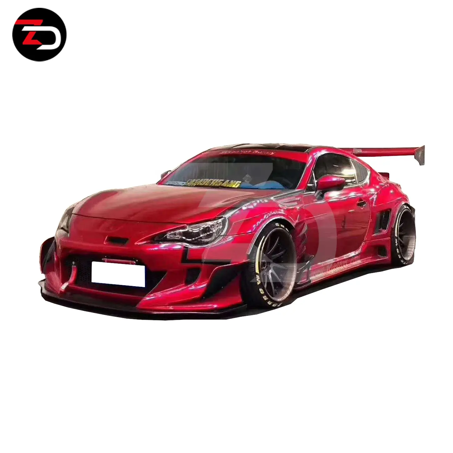 GT86BRZ用の高品質ワイドボディキットをロケットラビットバニーV3スタイルトヨタFRP1セット標準カートンボックスRBスタイルFT86に変更