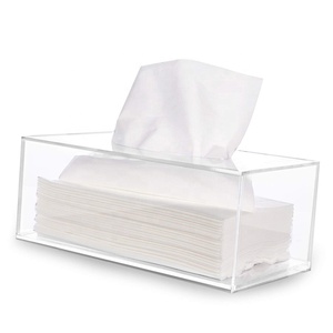 Di Lusso su misura Acrilico Coperchio Della Scatola Del Tessuto di Carta Ristorante Tovagliolo Di Carta del Viso Scatola di Acrilico Napkin Holder Per La Vendita - Product Image 1