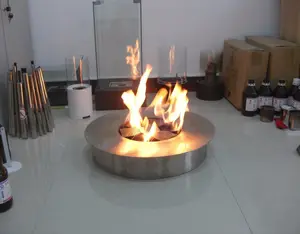 Inno oturma yangın 8 litre yuvarlak paslanmaz çelik brülör biyoetanol bahçe ateş çukuru