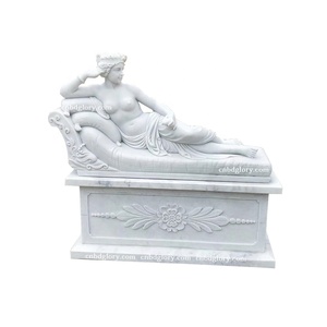 Outdoor jardim paisagem decoração design mármore estátua artesanal outdoor pedra artesanato arte escultura de uma mulher nua deitada - Product Image 4