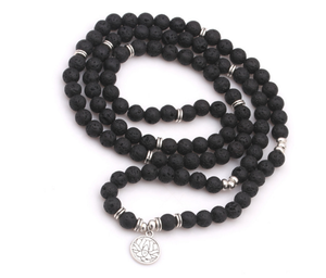 Lava yoga Lotus colgante hecho a mano Piedra Natural beads <span class=keywords><strong>108</strong></span> cuentas de collares - Product Image 4