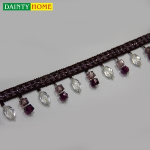 Chine Fringe <span class=keywords><strong>Rideau</strong></span> Conception <span class=keywords><strong>Carré</strong></span> Dentelle Perlée Fringe - Product Image 6