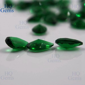 <span class=keywords><strong>Nombres</strong></span> de <span class=keywords><strong>Gemas</strong></span> Sintéticas de Esmeralda Verde Nano, Facetadas en Forma de Pera - Product Image 4