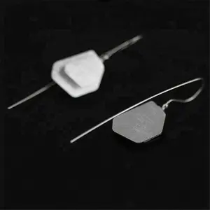 Lotus Fun Custom Silver Plated Irregular Polygon Women Drop Earring s925 italy silver jewelry