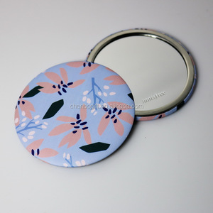 Cá Nhân Đẹp In Tinplate Round Pocket Gương, In 1 Màu Logo Cô Gái Trang Điểm Gương - Product Image 2