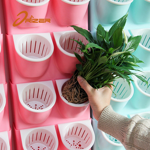 El más nuevo diseño jardín decoración del hogar apilable auto riego pared <span class=keywords><strong>colgante</strong></span> <span class=keywords><strong>maceta</strong></span> <span class=keywords><strong>de</strong></span> plástico - Product Image 3